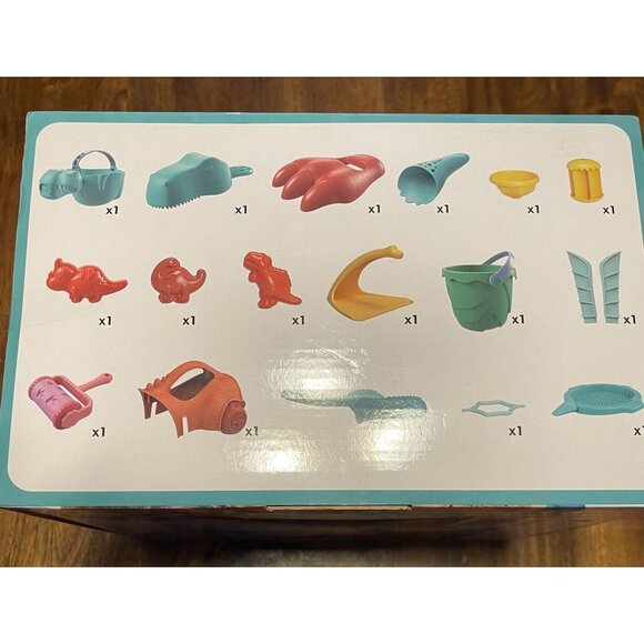 Burgkidz Dinosaur Beach Outdoor Play Set 18 Pieces For Kids Ages 3+ Sand Toys - Picture 3 of 13